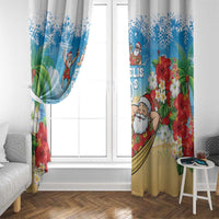 Guam Christmas Window Curtain Felis Pasgua Chilling Santa LT05 - Polynesian Pride