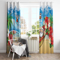 Guam Christmas Window Curtain Felis Pasgua Chilling Santa LT05 - Polynesian Pride