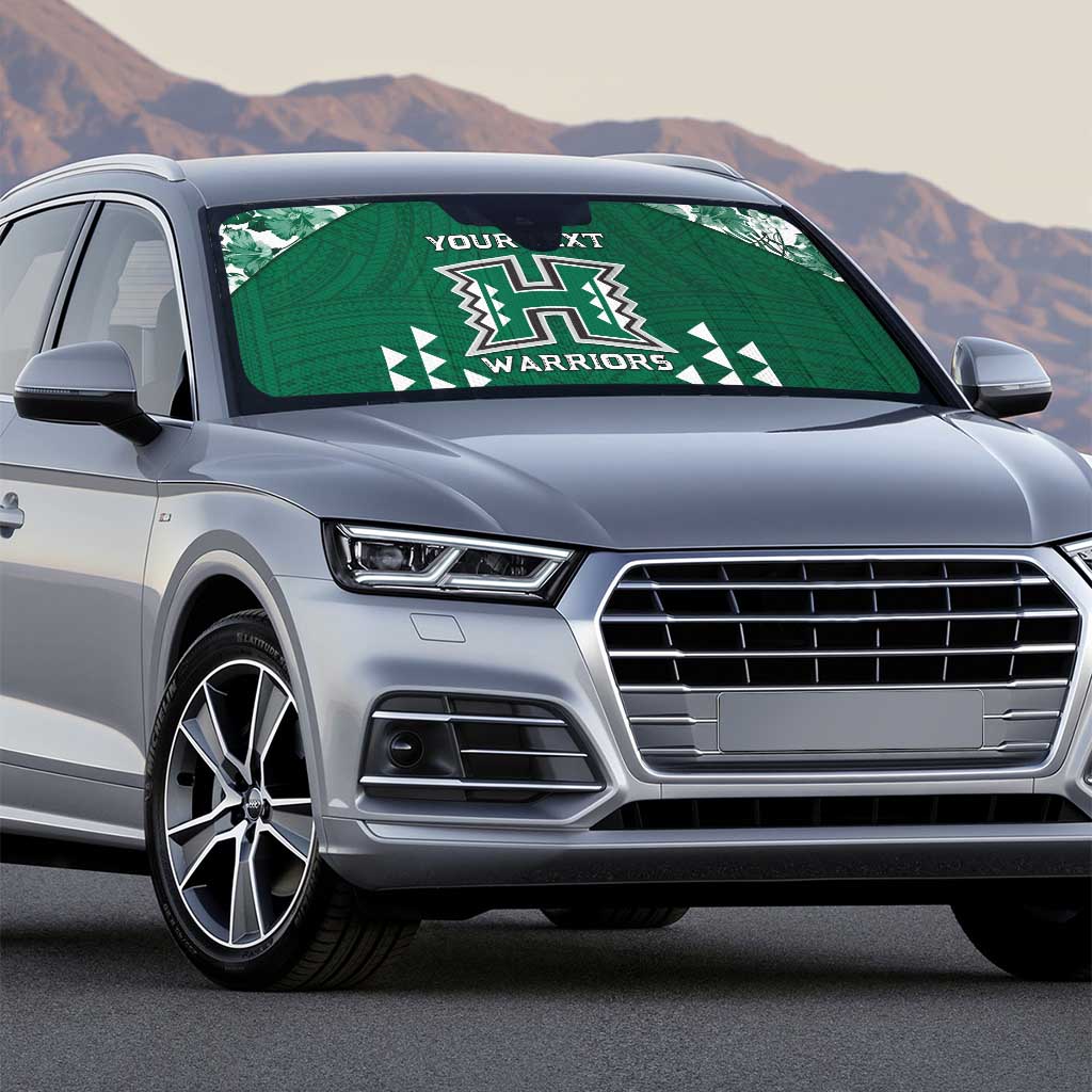 Custom Hawaii Football Auto Sun Shade Rainbow Warriors Tropical Vibes LT05 - Polynesian Pride
