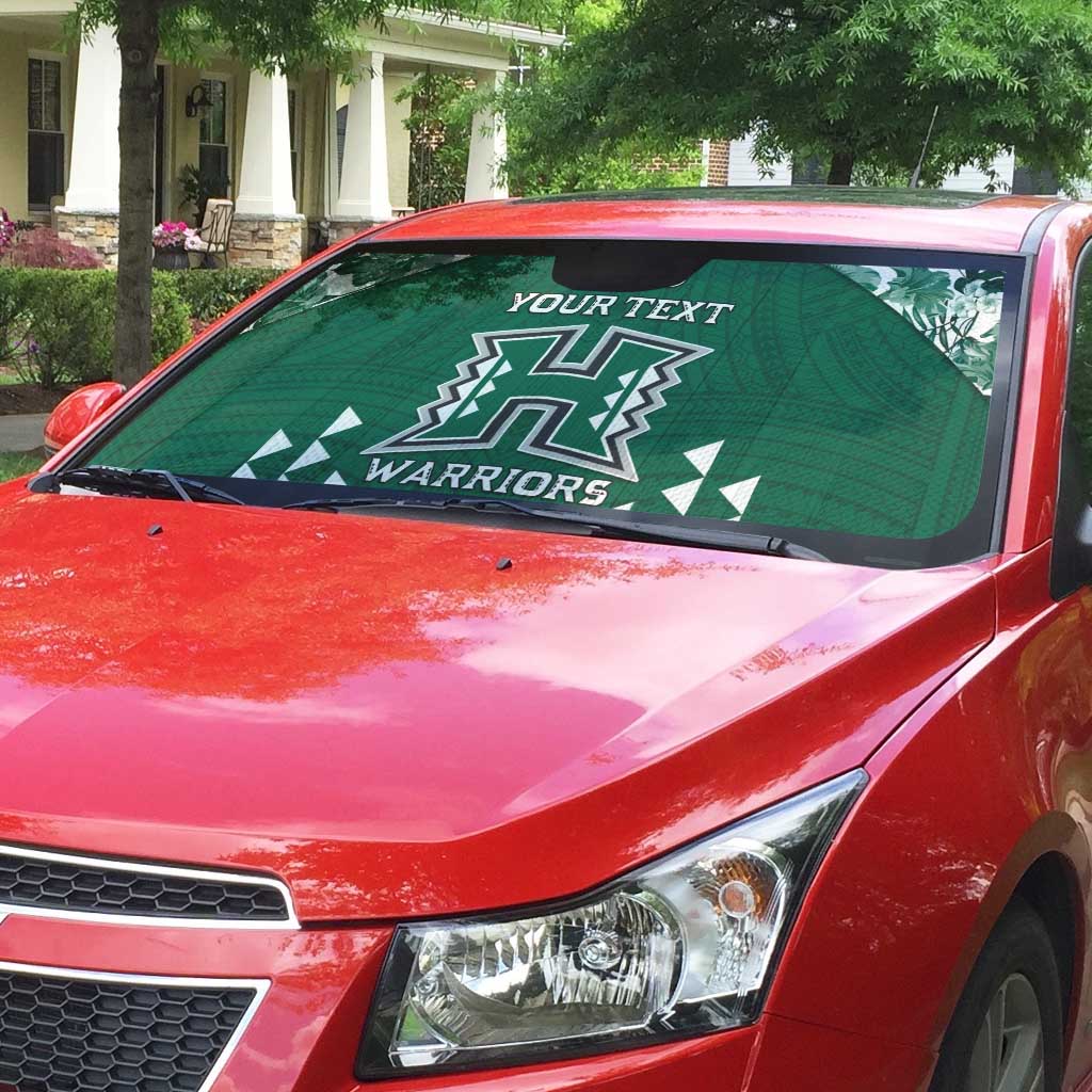 Custom Hawaii Football Auto Sun Shade Rainbow Warriors Tropical Vibes LT05 - Polynesian Pride