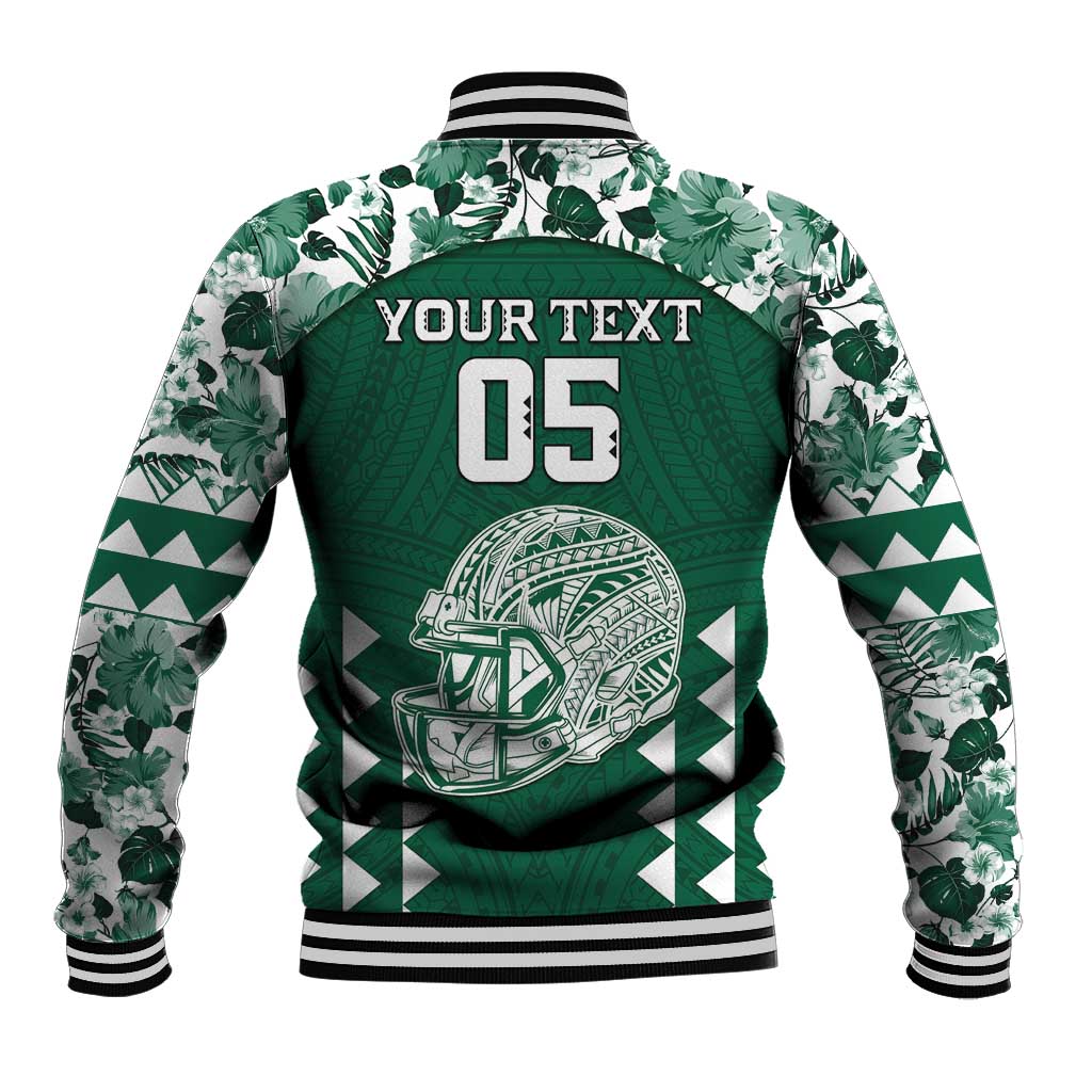 Custom Hawaii Football Baseball Jacket Rainbow Warriors Tropical Vibes LT05 - Polynesian Pride