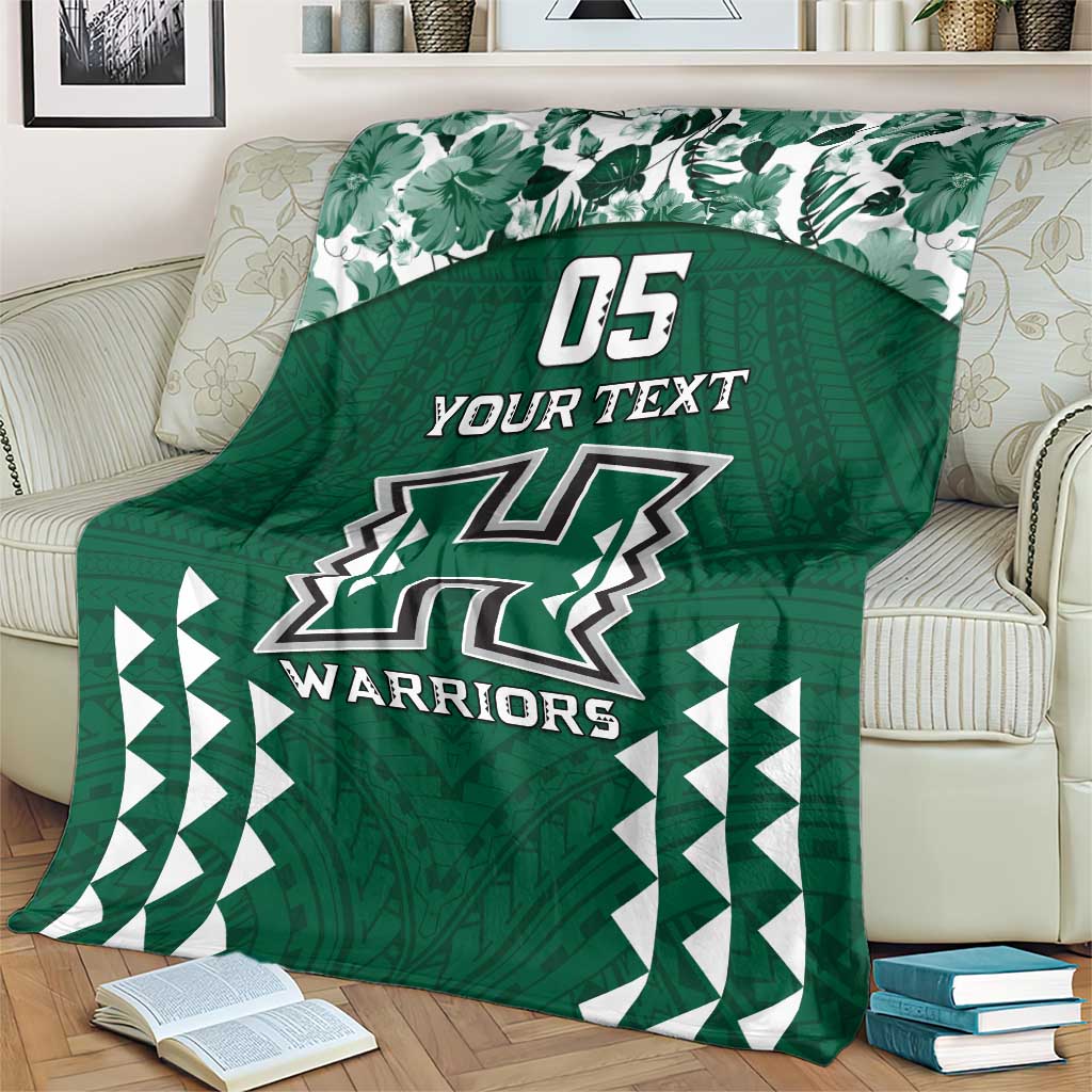 Custom Hawaii Football Blanket Rainbow Warriors Tropical Vibes LT05 - Polynesian Pride