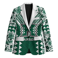 Custom Hawaii Football Blazer Rainbow Warriors Tropical Vibes LT05 Unisex Green - Polynesian Pride