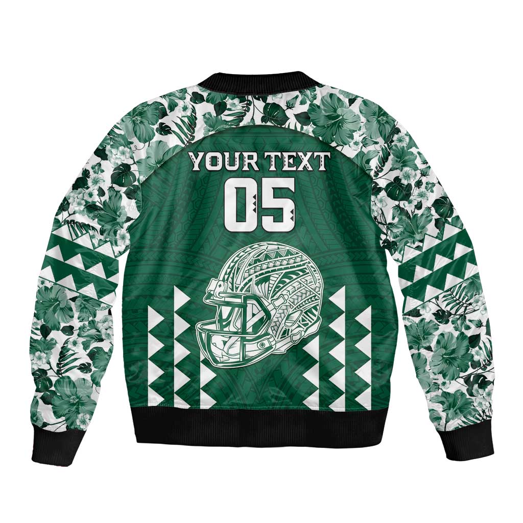 Custom Hawaii Football Bomber Jacket Rainbow Warriors Tropical Vibes LT05 - Polynesian Pride