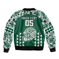 Custom Hawaii Football Bomber Jacket Rainbow Warriors Tropical Vibes LT05 - Polynesian Pride