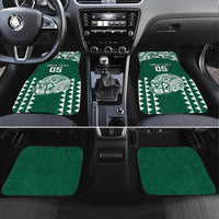 Custom Hawaii Football Car Mats Rainbow Warriors Tropical Vibes LT05 Set 4pcs Green - Polynesian Pride