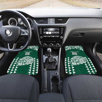 Custom Hawaii Football Car Mats Rainbow Warriors Tropical Vibes LT05 Set 2pcs - Front Green - Polynesian Pride