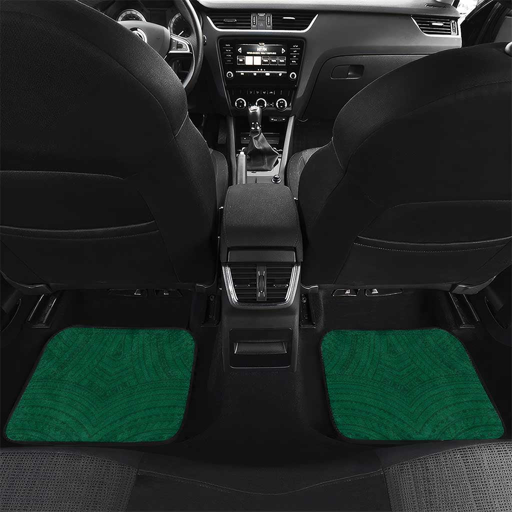 Custom Hawaii Football Car Mats Rainbow Warriors Tropical Vibes LT05 Set 2pcs - Back Green - Polynesian Pride