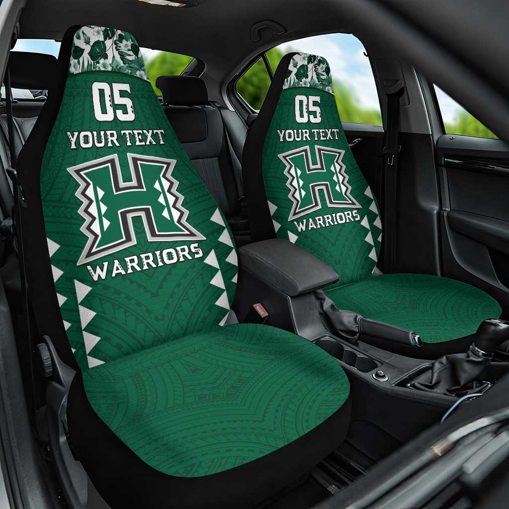 Custom Hawaii Football Car Seat Cover Rainbow Warriors Tropical Vibes LT05 One Size Green - Polynesian Pride