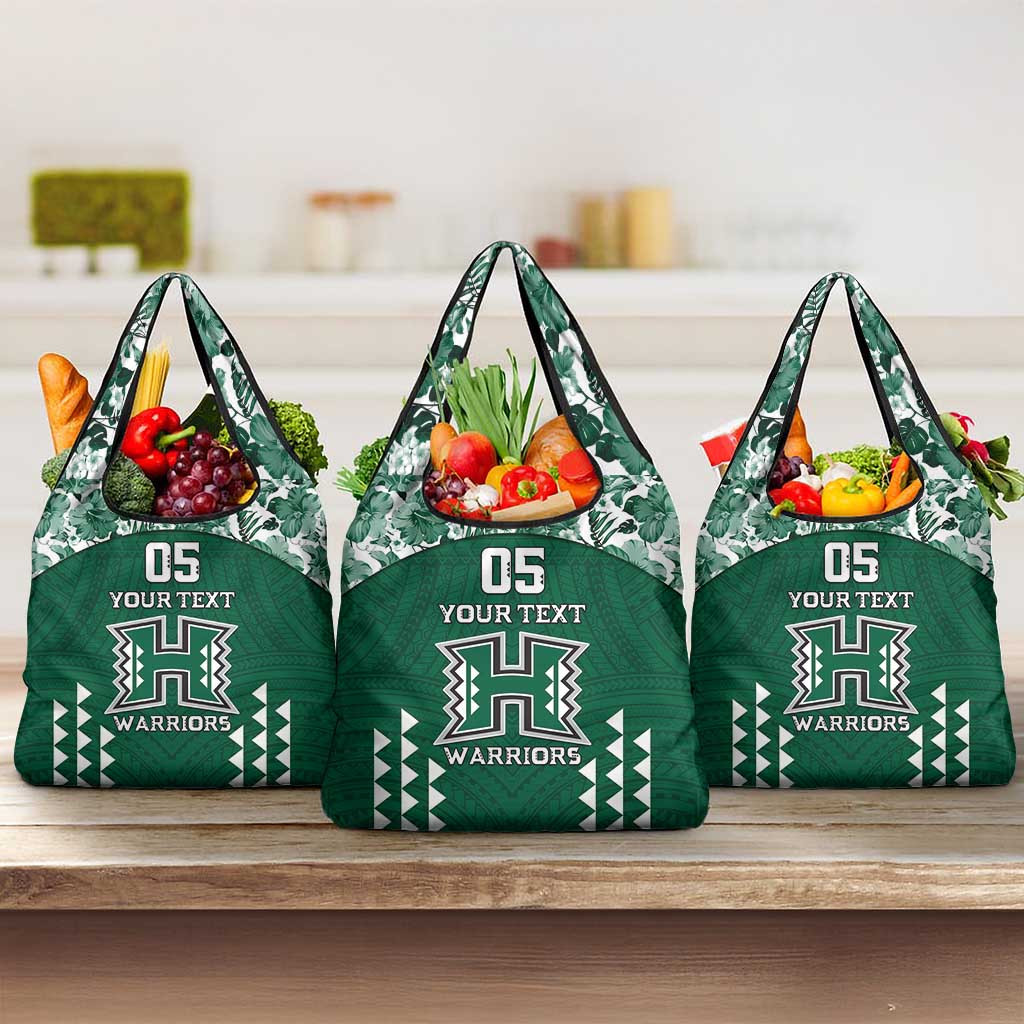 Custom Hawaii Football Grocery Bag Rainbow Warriors Tropical Vibes LT05 3-pack One Size Green - Polynesian Pride