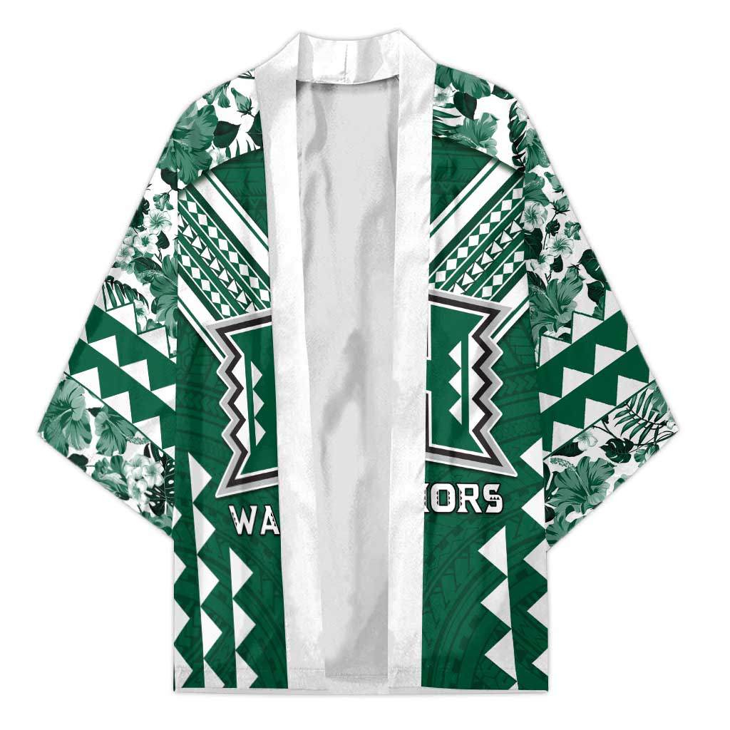 Custom Hawaii Football Kimono Rainbow Warriors Tropical Vibes LT05 Unisex Green - Polynesian Pride
