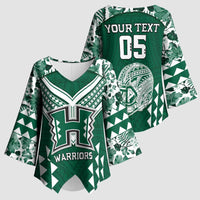 Custom Hawaii Football Kimono Sleeve Blouse Rainbow Warriors Tropical Vibes LT05 - Polynesian Pride