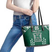 Custom Hawaii Football Leather Tote Bag Rainbow Warriors Tropical Vibes LT05 - Polynesian Pride