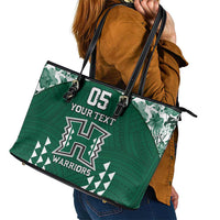 Custom Hawaii Football Leather Tote Bag Rainbow Warriors Tropical Vibes LT05 - Polynesian Pride