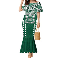 Custom Hawaii Football Mermaid Dress Rainbow Warriors Tropical Vibes LT05 Women Green - Polynesian Pride