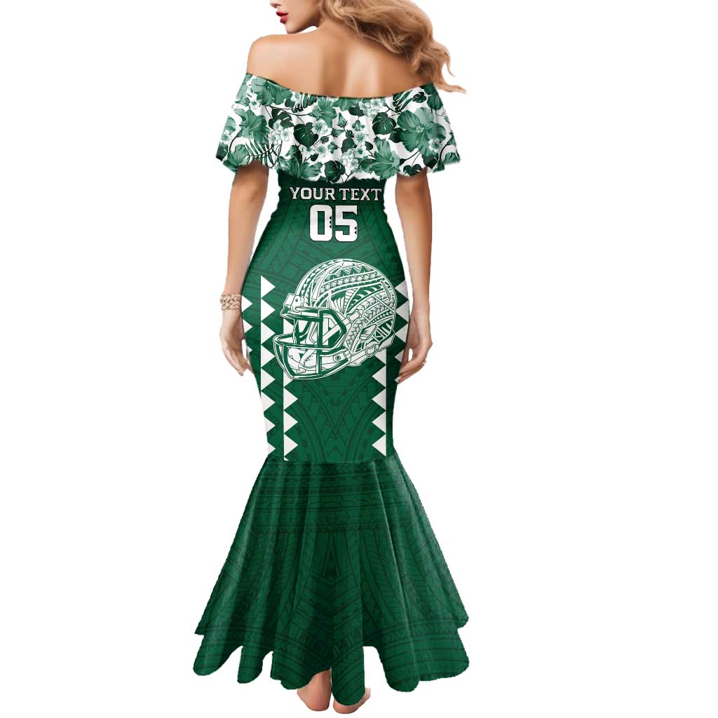 Custom Hawaii Football Mermaid Dress Rainbow Warriors Tropical Vibes LT05 - Polynesian Pride