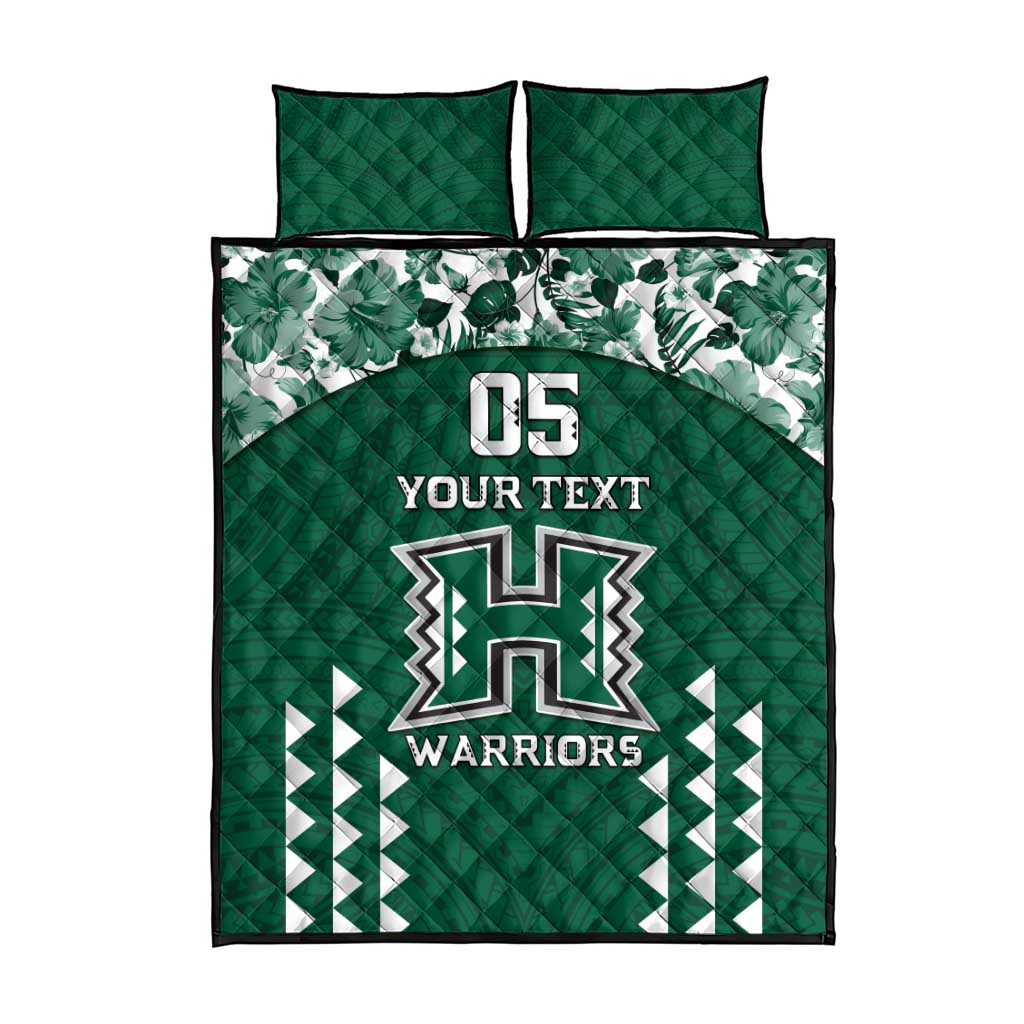 Custom Hawaii Football Quilt Bed Set Rainbow Warriors Tropical Vibes LT05 - Polynesian Pride