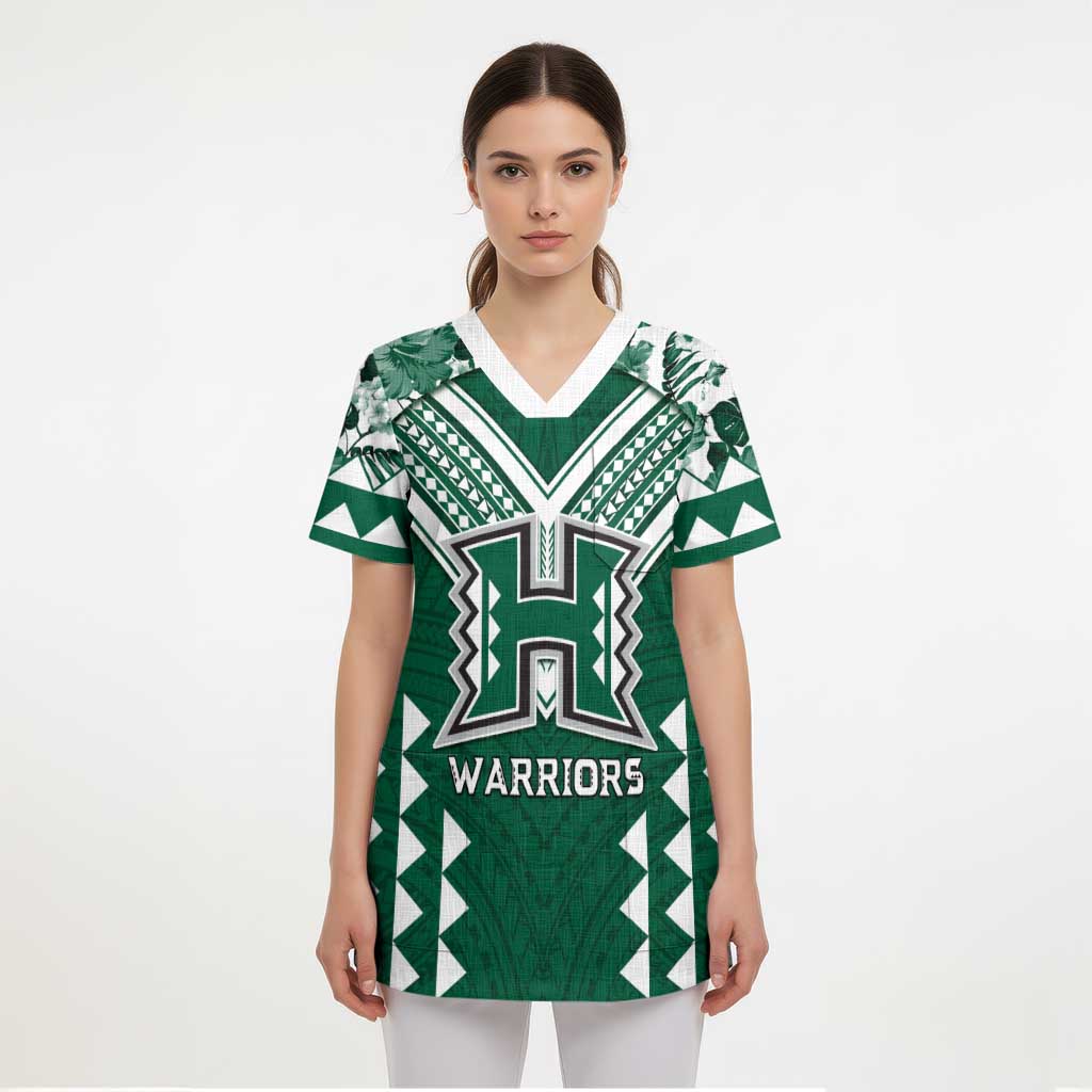 Custom Hawaii Football Scrub Top Rainbow Warriors Tropical Vibes LT05 - Polynesian Pride