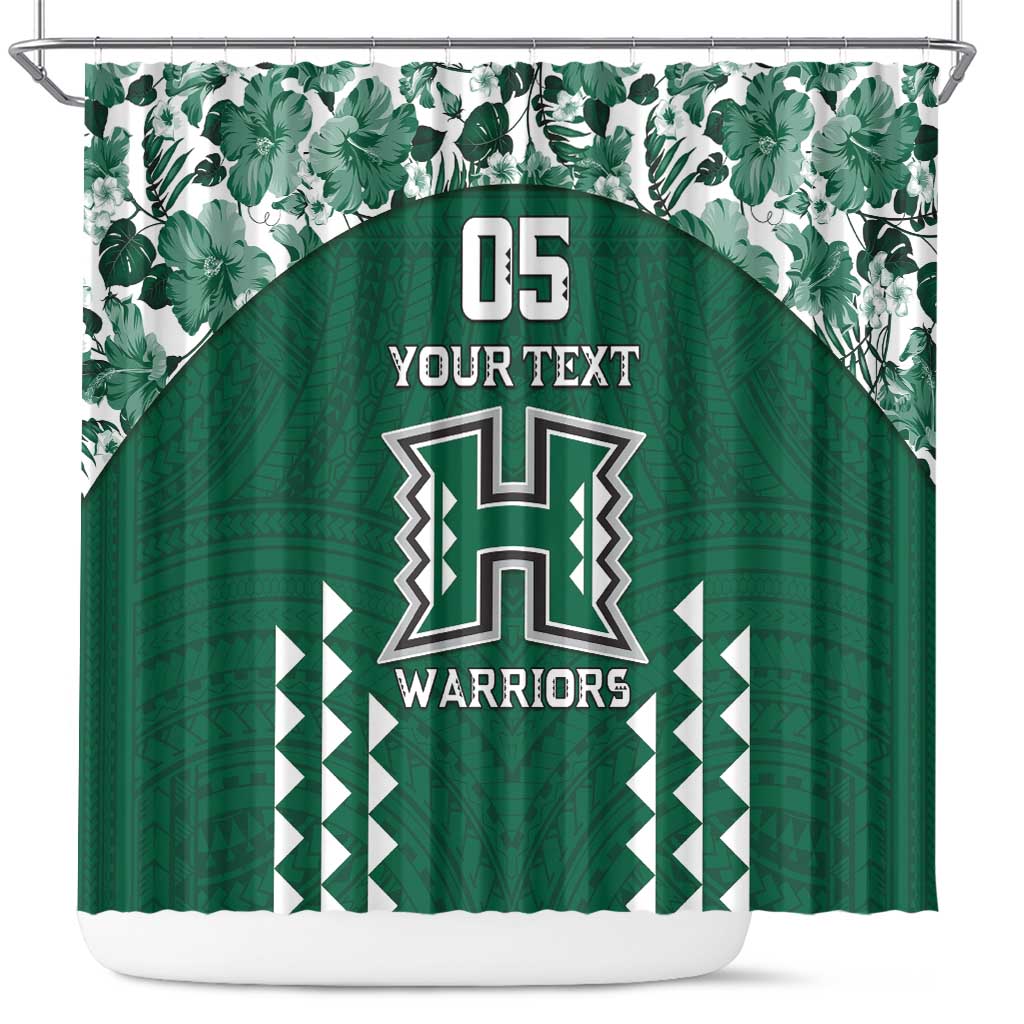 Custom Hawaii Football Shower Curtain Rainbow Warriors Tropical Vibes LT05 Green - Polynesian Pride