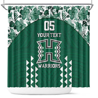 Custom Hawaii Football Shower Curtain Rainbow Warriors Tropical Vibes LT05 Green - Polynesian Pride