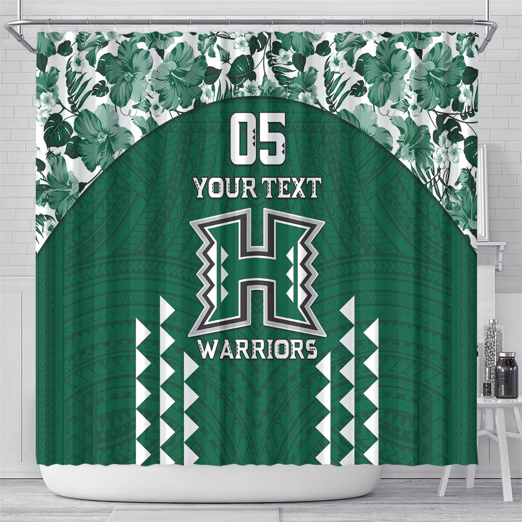 Custom Hawaii Football Shower Curtain Rainbow Warriors Tropical Vibes LT05 - Polynesian Pride