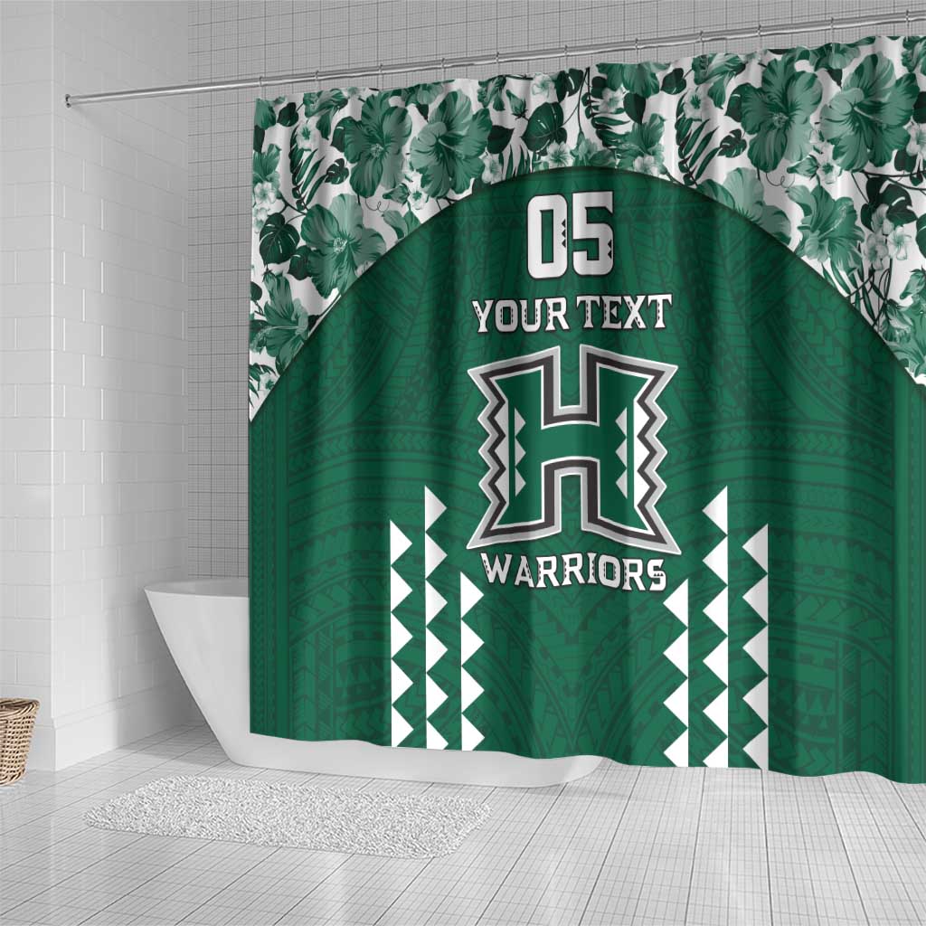 Custom Hawaii Football Shower Curtain Rainbow Warriors Tropical Vibes LT05 - Polynesian Pride