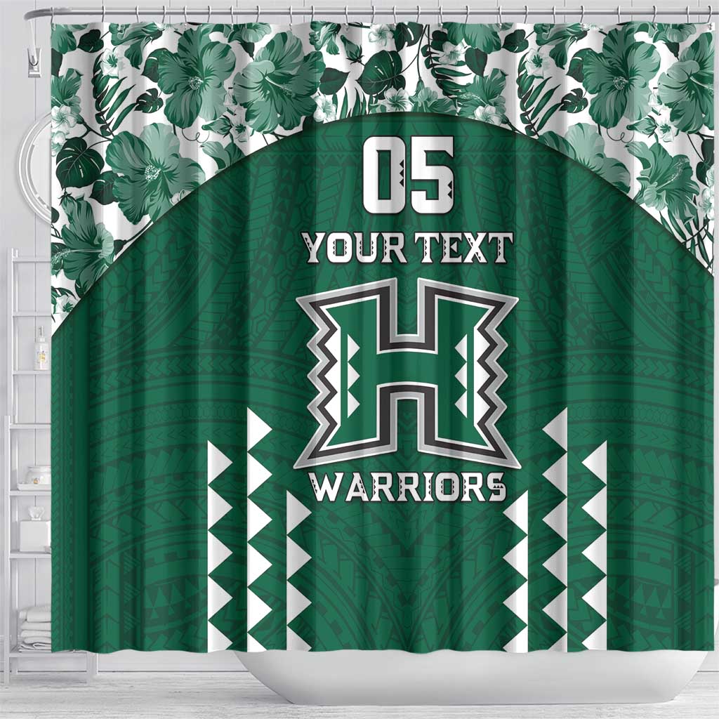 Custom Hawaii Football Shower Curtain Rainbow Warriors Tropical Vibes LT05 - Polynesian Pride
