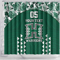 Custom Hawaii Football Shower Curtain Rainbow Warriors Tropical Vibes LT05 - Polynesian Pride