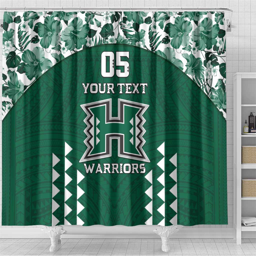 Custom Hawaii Football Shower Curtain Rainbow Warriors Tropical Vibes LT05 - Polynesian Pride