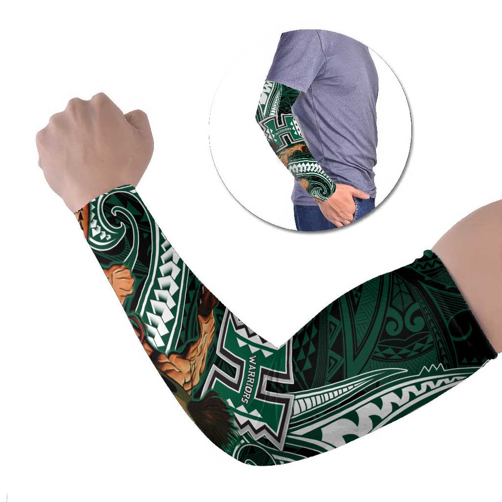 Hawaii Ikaika Warrior Football Arm Sleeves Polynesian Tribal Tattoo LT05 Set of 2 Black - Polynesian Pride