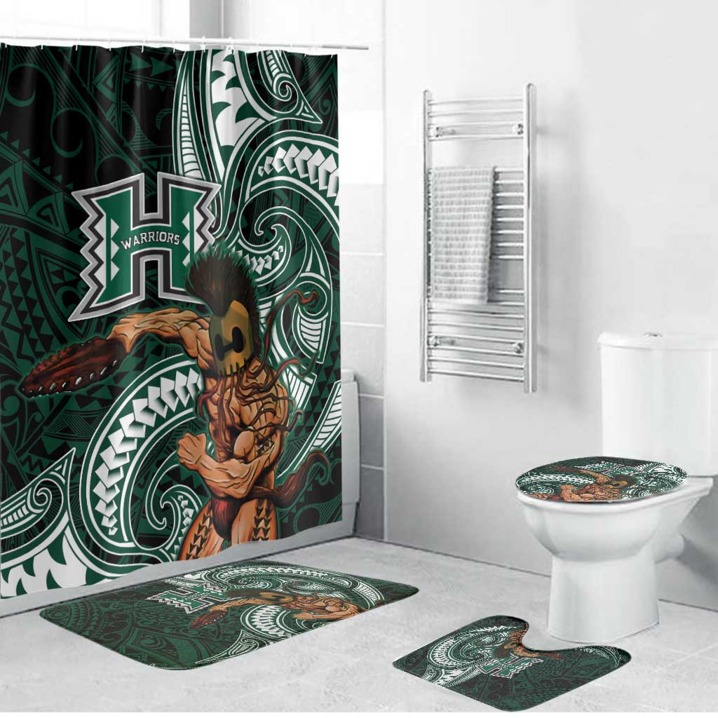 Hawaii Ikaika Warrior Football Bathroom Set Polynesian Tribal Tattoo LT05 Bathroom Set (4 pcs) Black - Polynesian Pride