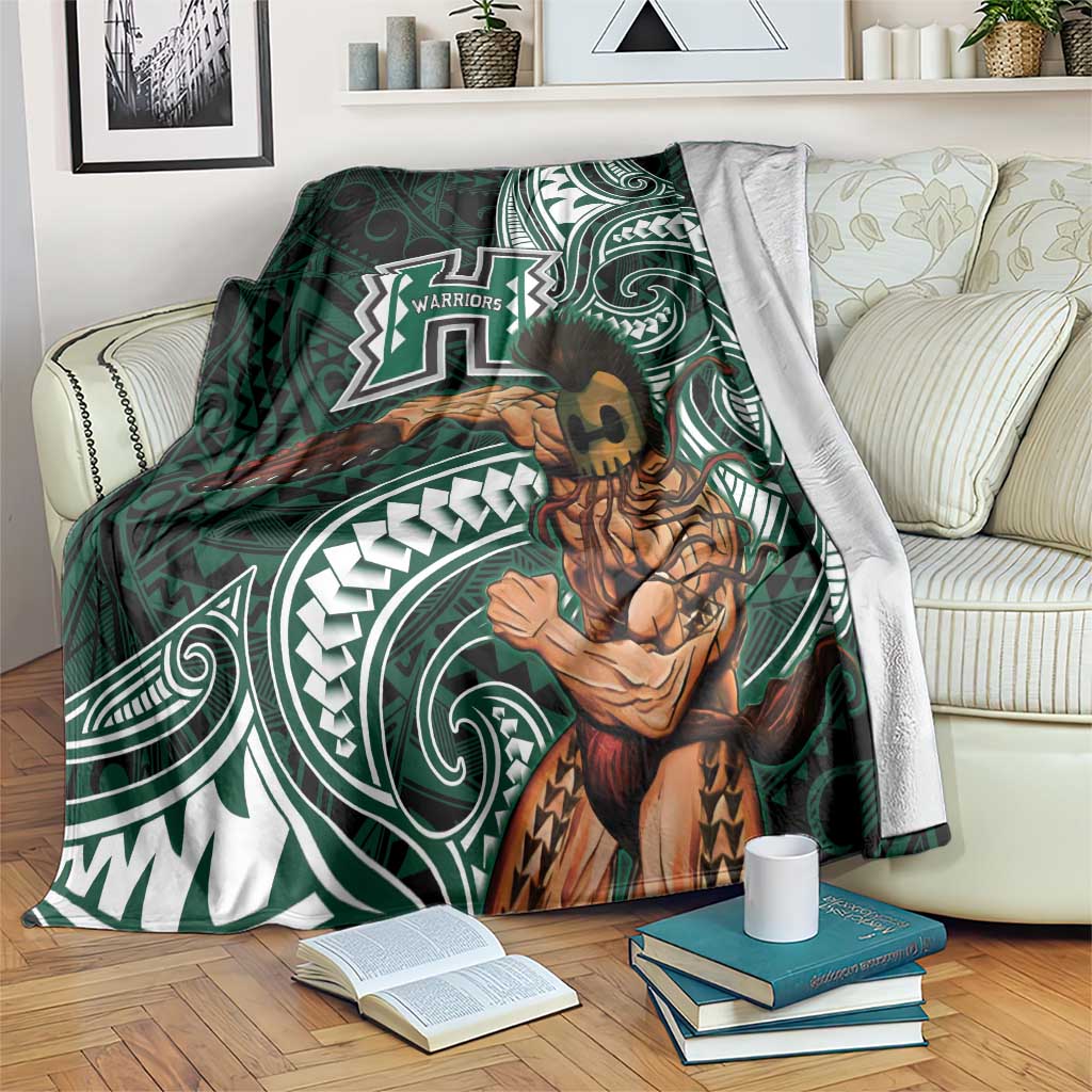 Hawaii Ikaika Warrior Football Blanket Polynesian Tribal Tattoo LT05 Black - Polynesian Pride