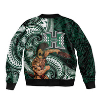 Hawaii Ikaika Warrior Football Bomber Jacket Polynesian Tribal Tattoo LT05 - Polynesian Pride