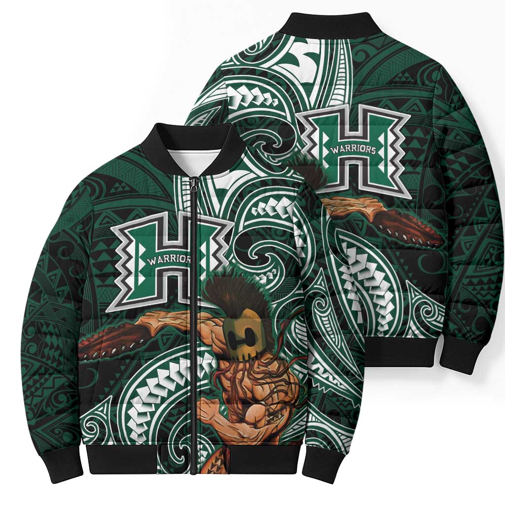 Hawaii Ikaika Warrior Football Bomber Puffer Jacket Polynesian Tribal Tattoo LT05 - Polynesian Pride