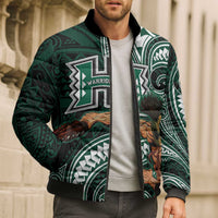 Hawaii Ikaika Warrior Football Bomber Puffer Jacket Polynesian Tribal Tattoo LT05 - Polynesian Pride