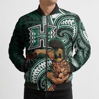 Hawaii Ikaika Warrior Football Bomber Puffer Jacket Polynesian Tribal Tattoo LT05 - Polynesian Pride