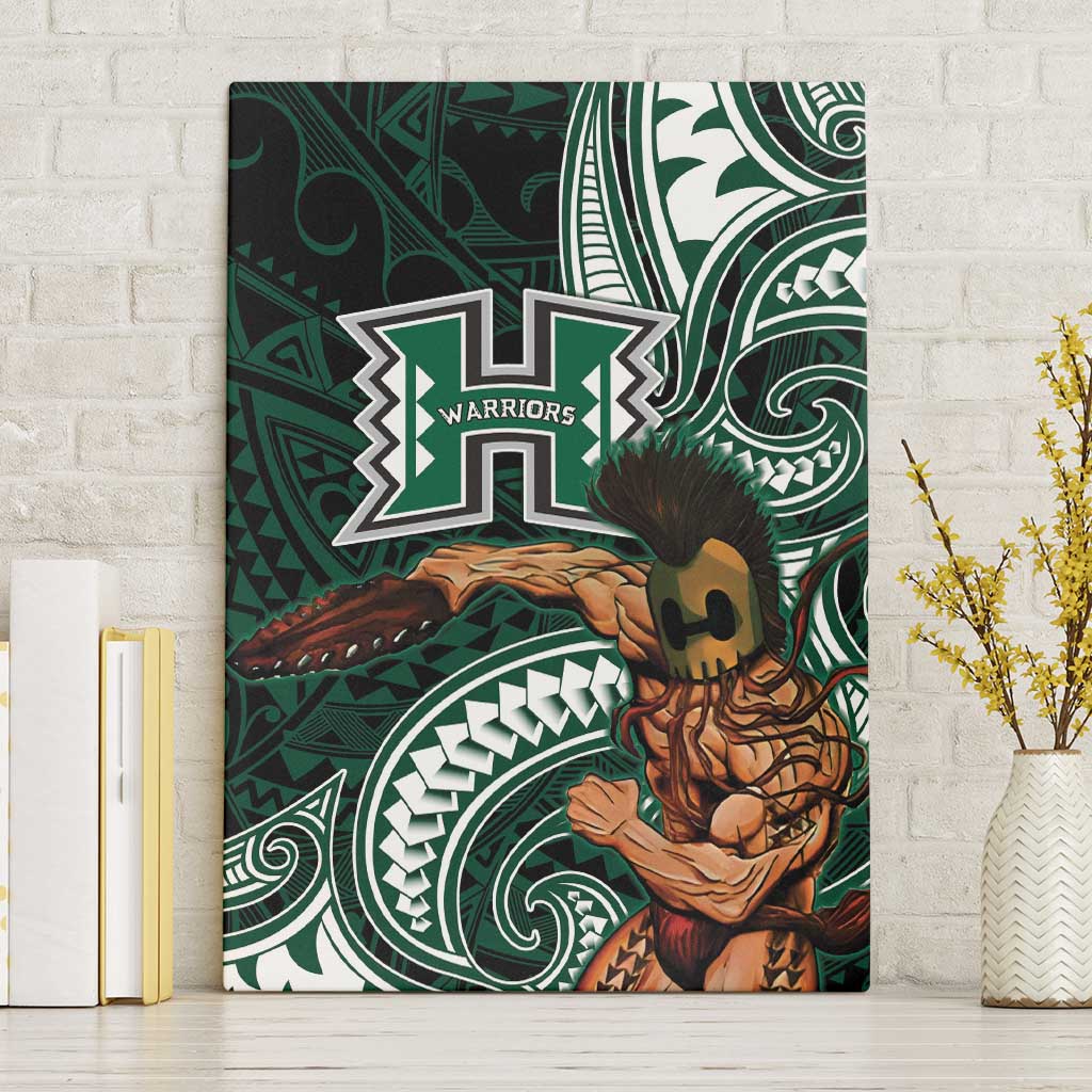 Hawaii Ikaika Warrior Football Canvas Wall Art Polynesian Tribal Tattoo LT05 Without Frame Black - Polynesian Pride
