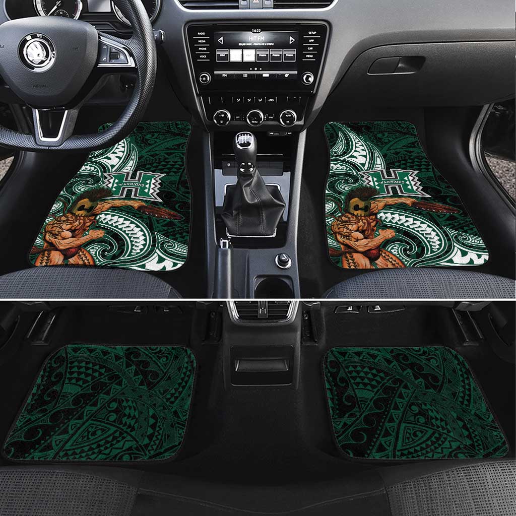 Hawaii Ikaika Warrior Football Car Mats Polynesian Tribal Tattoo LT05 Set 4pcs Black - Polynesian Pride