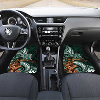 Hawaii Ikaika Warrior Football Car Mats Polynesian Tribal Tattoo LT05 Set 2pcs - Front Black - Polynesian Pride