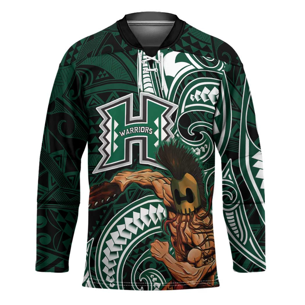 Hawaii Ikaika Warrior Football Hockey Jersey Polynesian Tribal Tattoo LT05 Unisex Black - Polynesian Pride