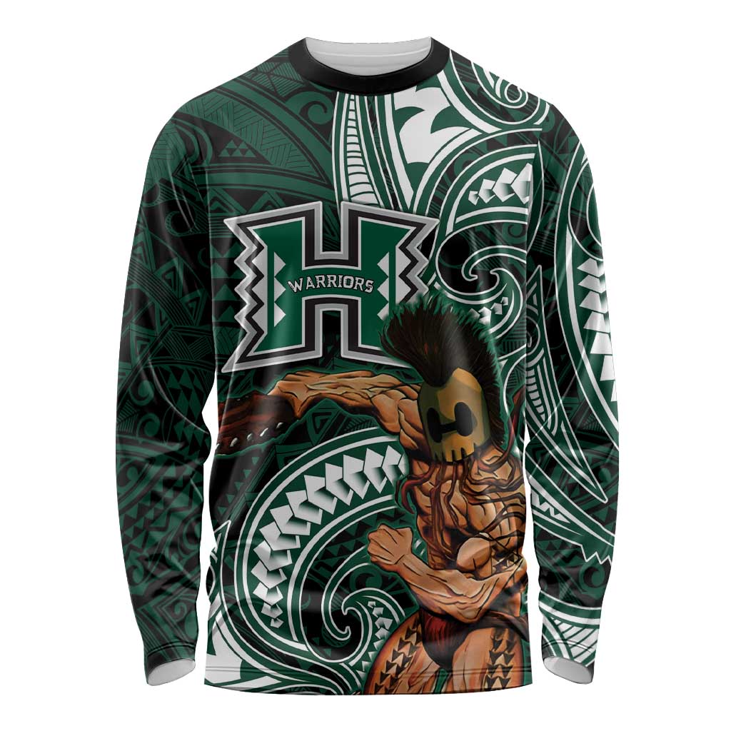 Hawaii Ikaika Warrior Football Long Sleeve Shirt Polynesian Tribal Tattoo LT05 Unisex Black - Polynesian Pride