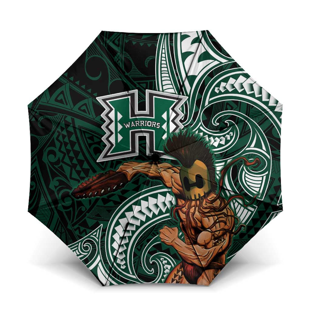 Hawaii Ikaika Warrior Football Umbrella Polynesian Tribal Tattoo LT05 One Size Folded 11.42 inch Opened Diameter 37.4 inch Black - Polynesian Pride