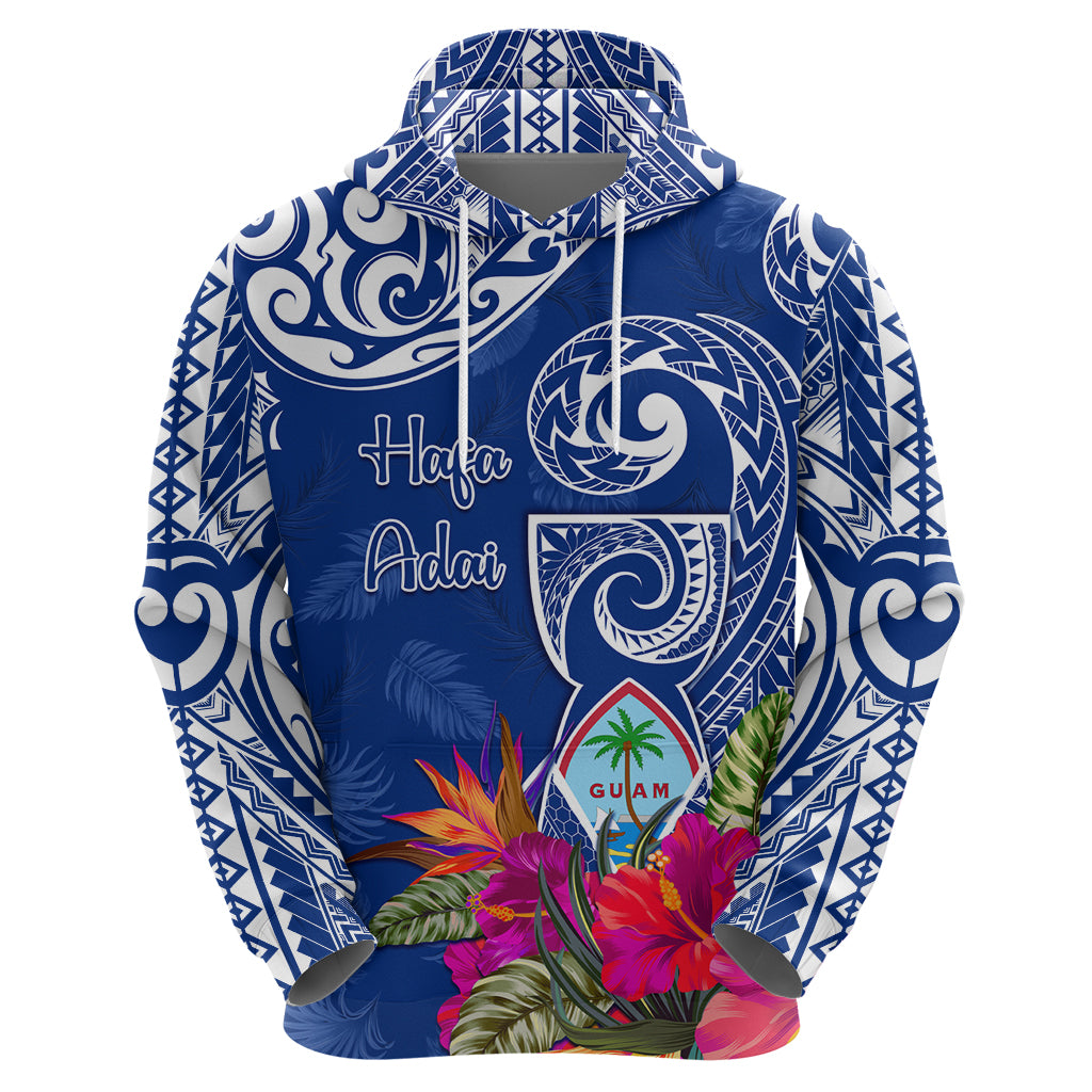 Personalised Hafa Adai Guam History and Chamorro Heritage Day Hoodie Blue Latte Stone LT05 - Polynesian Pride