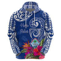 Personalised Hafa Adai Guam History and Chamorro Heritage Day Hoodie Blue Latte Stone LT05 - Polynesian Pride