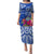 Personalised Hafa Adai Guam History and Chamorro Heritage Day Puletasi Blue Latte Stone LT05 Long Dress Blue - Polynesian Pride