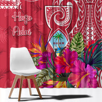 Hafa Adai Guam History and Chamorro Heritage Day Window Curtain Red Latte Stone LT05 - Polynesian Pride