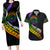 Personalised LGBT History Month Couples Matching Long Sleeve Bodycon Dress and Hawaiian Shirt Proud And Happy Polynesian Dolphin LT05 Black - Polynesian Pride