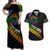 Personalised LGBT History Month Couples Matching Off Shoulder Maxi Dress and Hawaiian Shirt Proud And Happy Polynesian Dolphin LT05 Black - Polynesian Pride