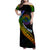 Personalised LGBT History Month Family Matching Off Shoulder Maxi Dress and Hawaiian Shirt Proud And Happy Polynesian Dolphin LT05 Mom's Dress Black - Polynesian Pride