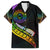 Personalised LGBT History Month Family Matching Off Shoulder Short Dress and Hawaiian Shirt Proud And Happy Polynesian Dolphin LT05 Dad's Shirt - Short Sleeve Black - Polynesian Pride